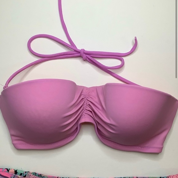 VICTORIA'S SECRET The Flirt Bandeau Pink Bikini Size 32DD/M - Picture 2 of 7